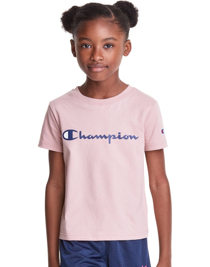 Champion Classic Script Logo - Tytön Koralli T-Paita - Suomi 1756304-PY